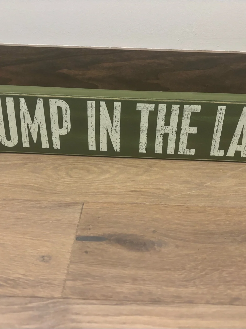 Olive Green 'Go Jump in the Lake' and “Relax You’re at the Lake”Rustic Wood Sign